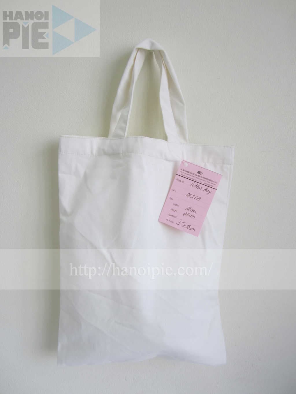 Vietnam high quality plain white cotton bag